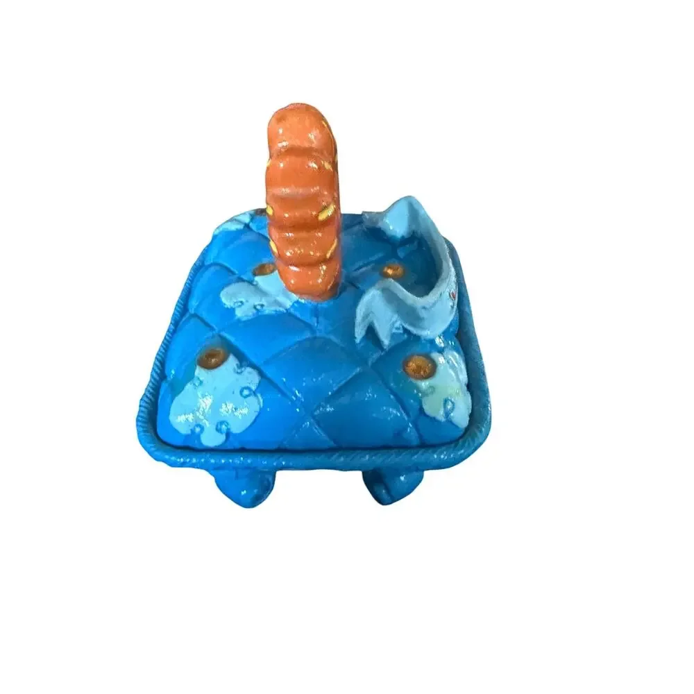 Vintage Y2K Claires Blue Orange Ceramic Sun Trinket Mini Treasure Box Celestial